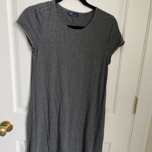Gap black and grey striped dress